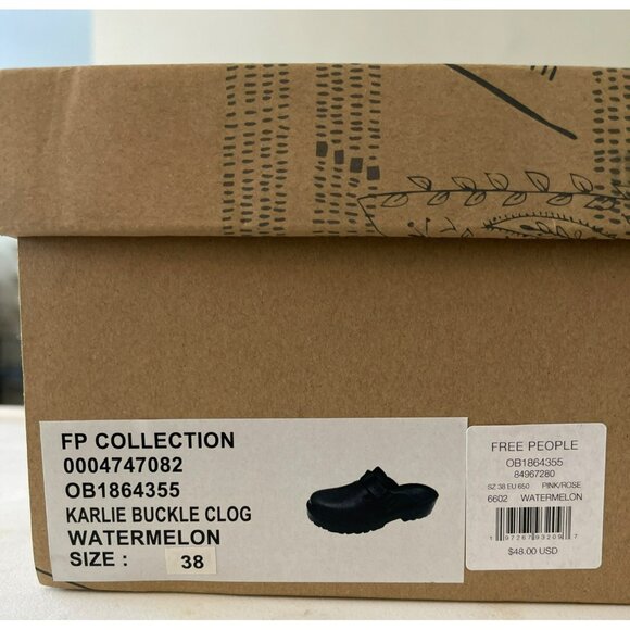 Free People Pink Cutout Buckled Slip-On Mule Clogs Size 7 NEW - Picture 7 of 8